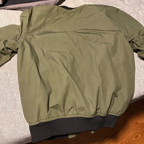 H&M Jackets & Coats Hm Green Bomber Jacket Poshmark